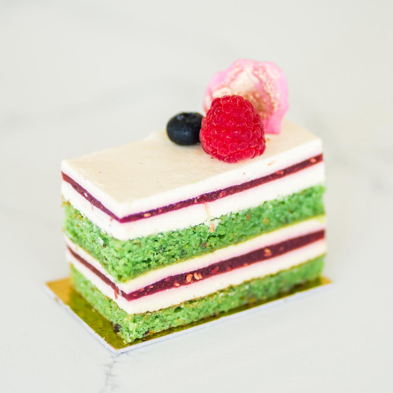 Raspberry Pistachio Joconde